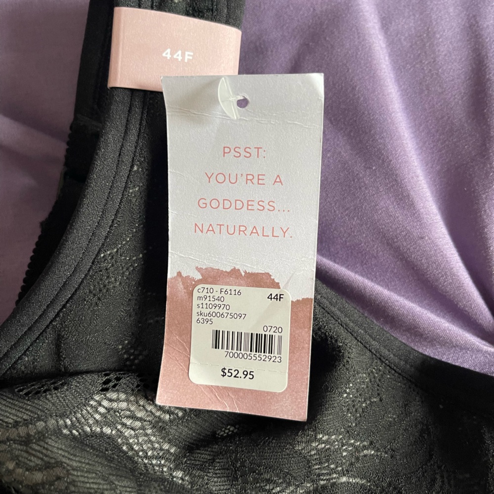 Cacique Black Lace Wireless Bra Intimates - Picture 3 of 4